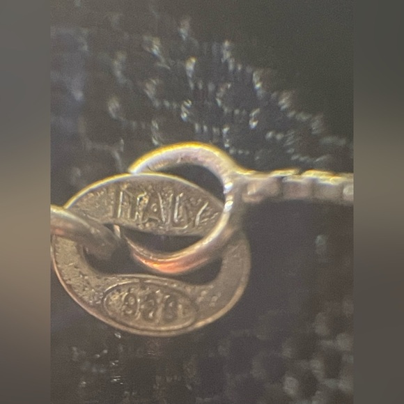 Stunning 925 Italian Sterling Silver Genuine Black Grey Pearl wDiamonds Necklace - Picture 11 of 13